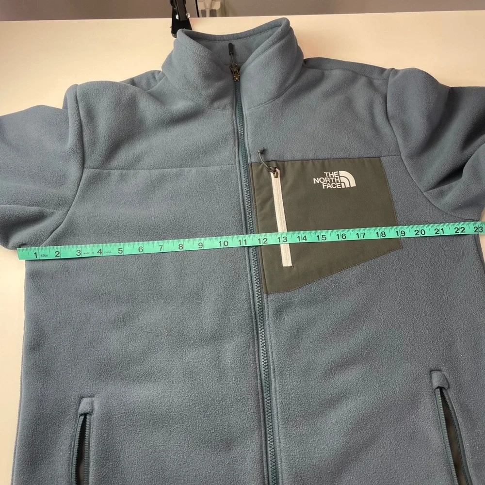 The North Face Mens Full Zip Sherpa Lined Fleece Jacket Blue Gray Large CUA6